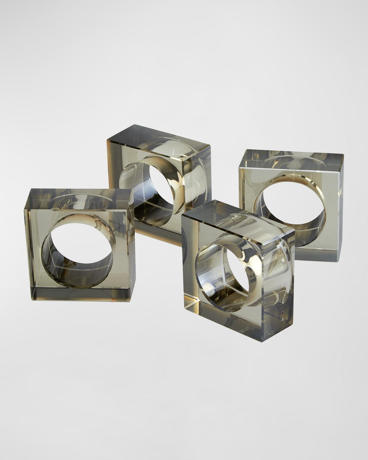 Tizo Smoke Crystal Four-piece Napkin Holder Set