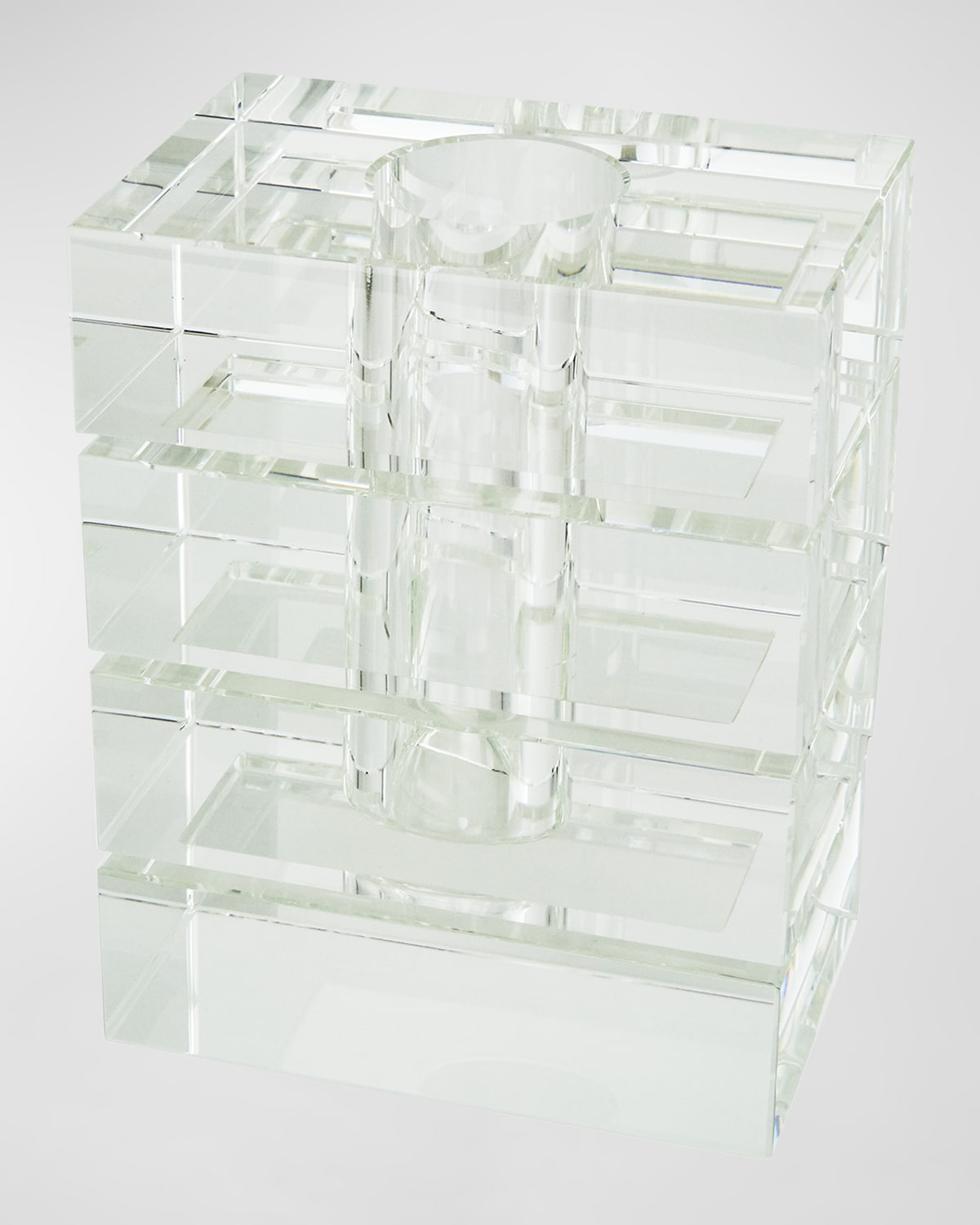 Tizo Cut Crystal Rectangular Vase In Clear