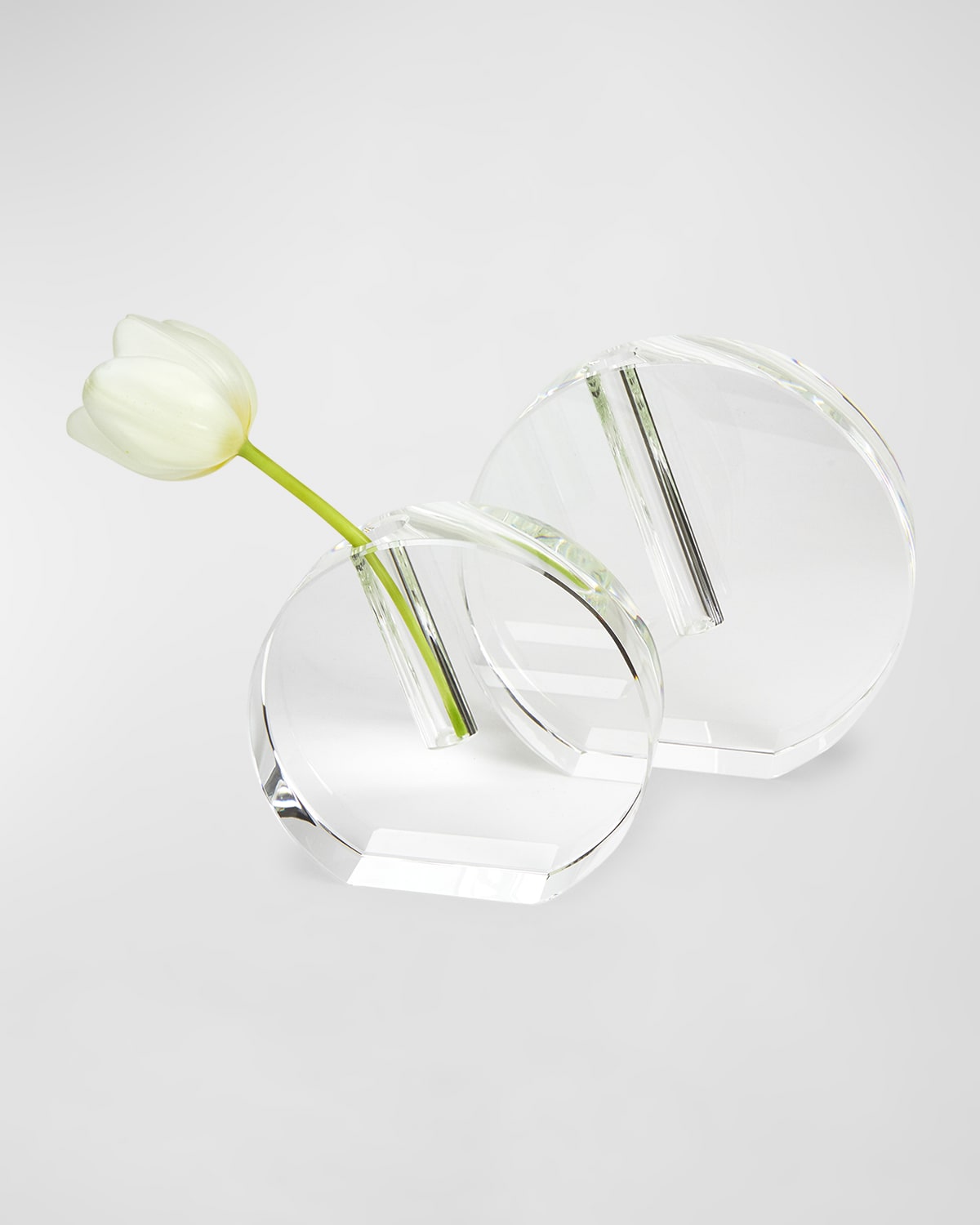 TIZO CLEAR CRYSTAL VASE FLAT ROUND - SMALL