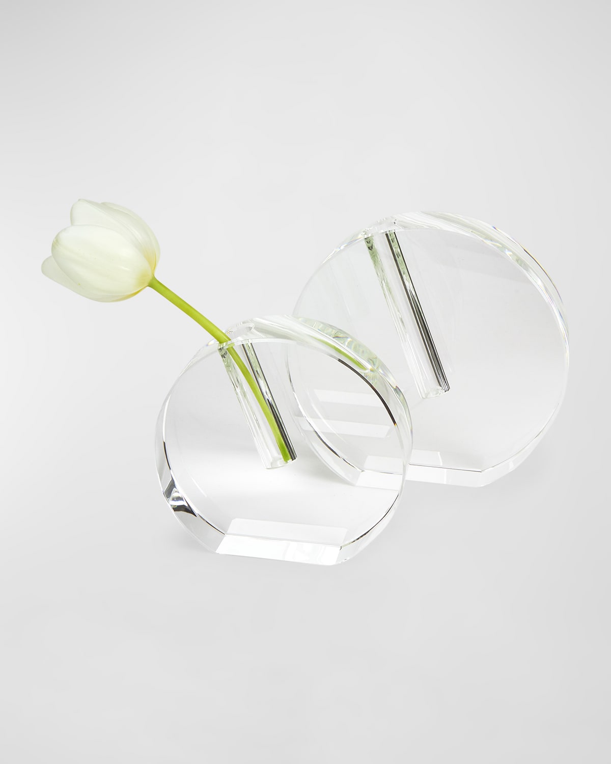 TIZO CLEAR CRYSTAL VASE FLAT ROUND - LARGE