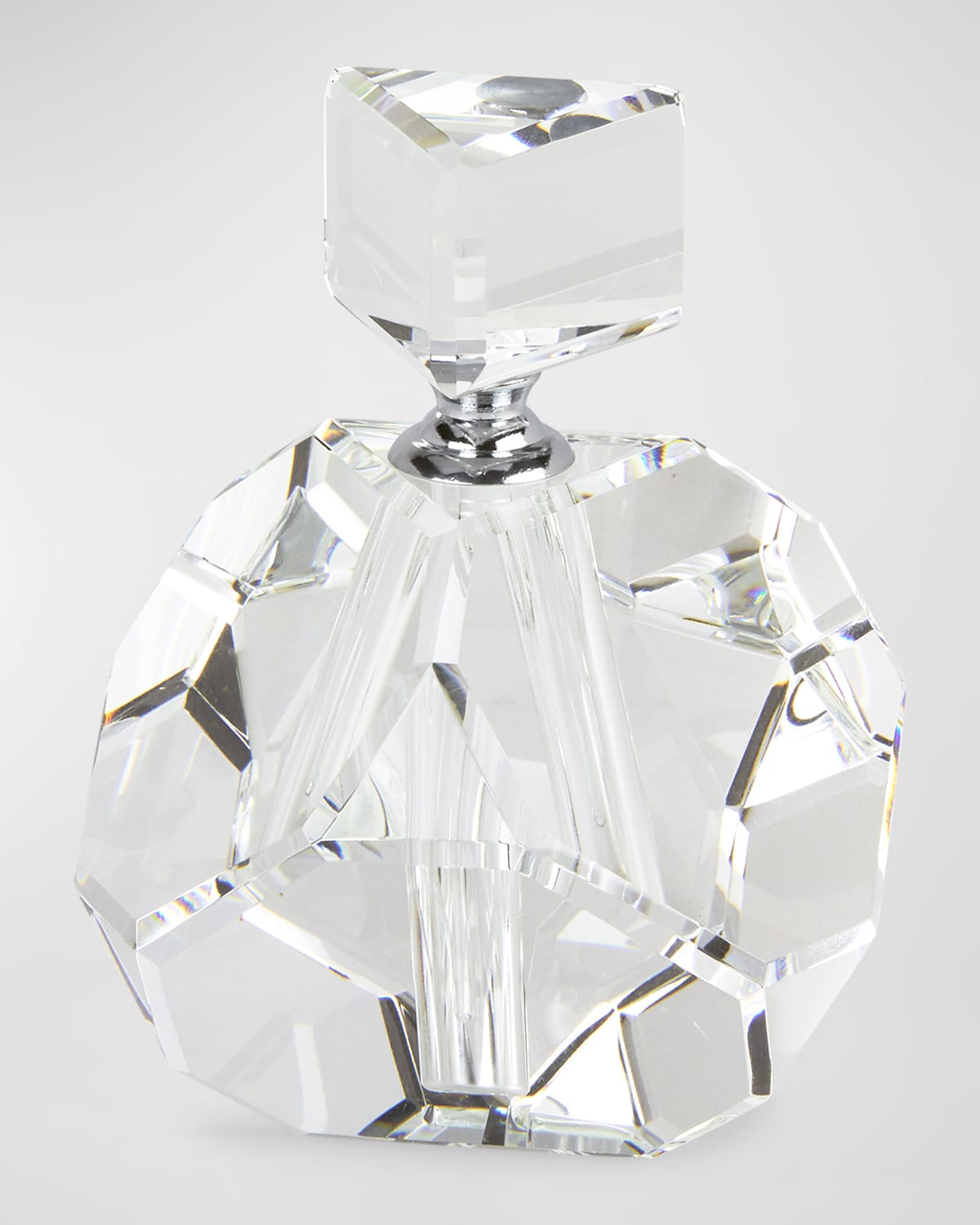 Tizo Clear Crystal Faceted Diamond Cut Perfume Bottle