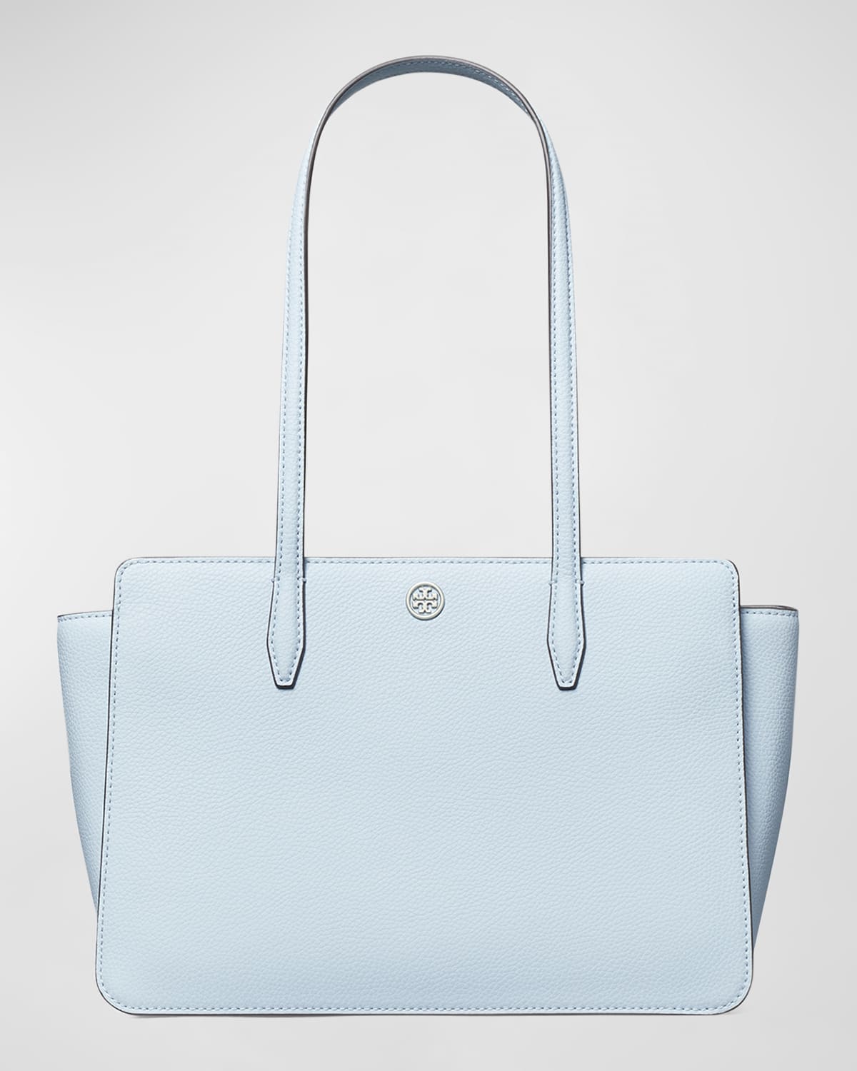 Tory Burch Robinson Pebbled Small Tote (Blue Mist) Handbags - Yahoo Shopping