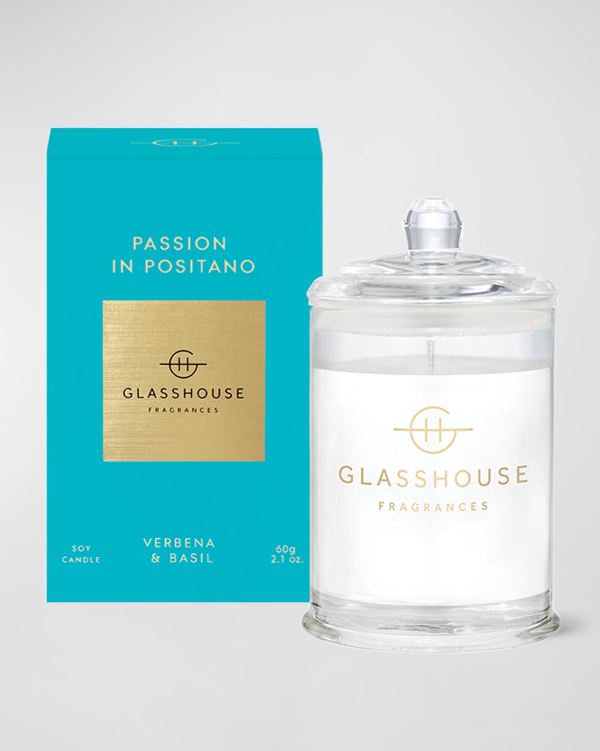 Glasshouse Fragrances Passion In Positano Verbena & Basil Candle, 2.1 Oz. In Clear