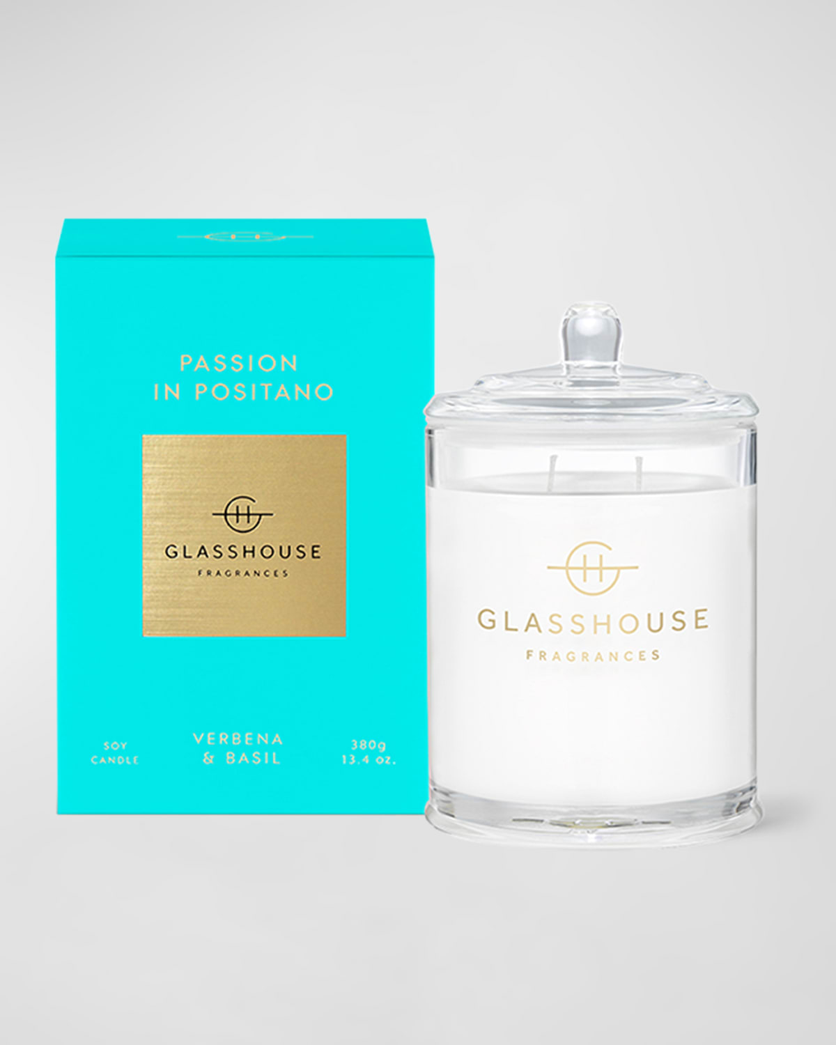 Glasshouse Fragrances Passion In Positano Verbena & Basil Candle, 13.4 Oz. In Clear