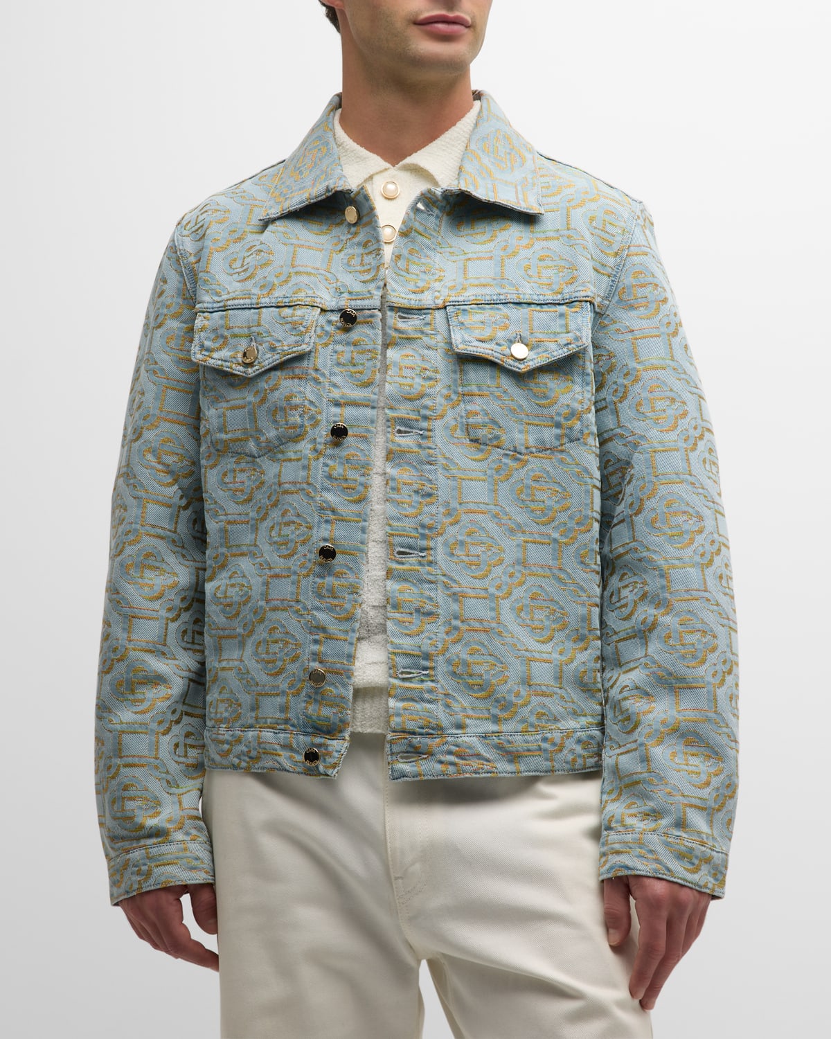 Casablanca Blue Monogram Denim Jacket