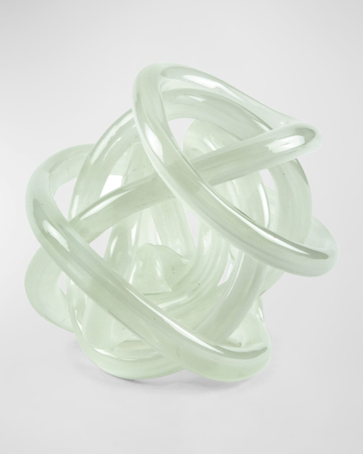 Tizo Handblown Decorative Glass Knot In White