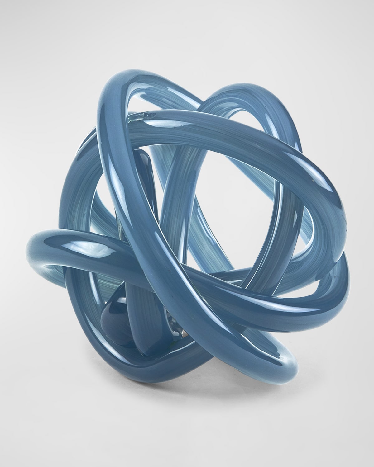 Tizo Handblown Decorative Glass Knot In Smoke Blue