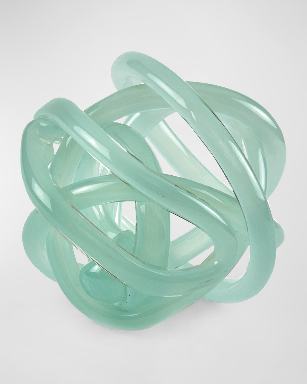 Tizo Handblown Decorative Glass Knot In Turqquoise