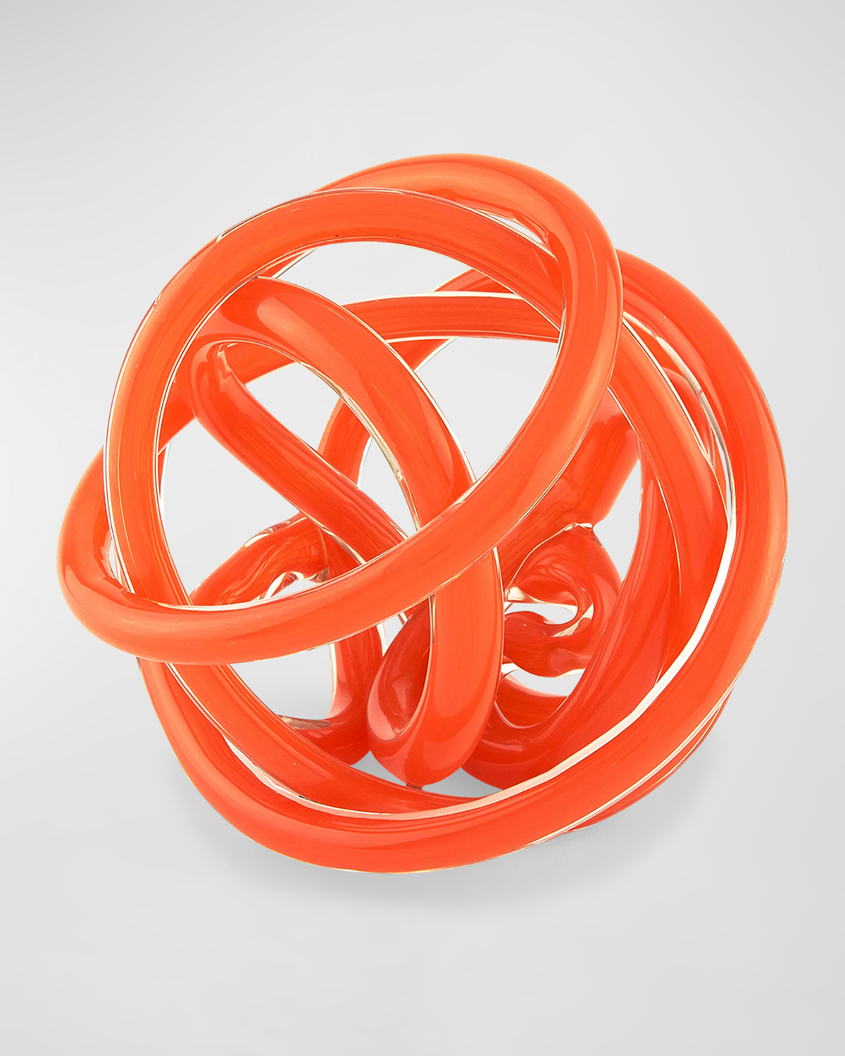 Tizo Handblown Decorative Glass Knot In Orange