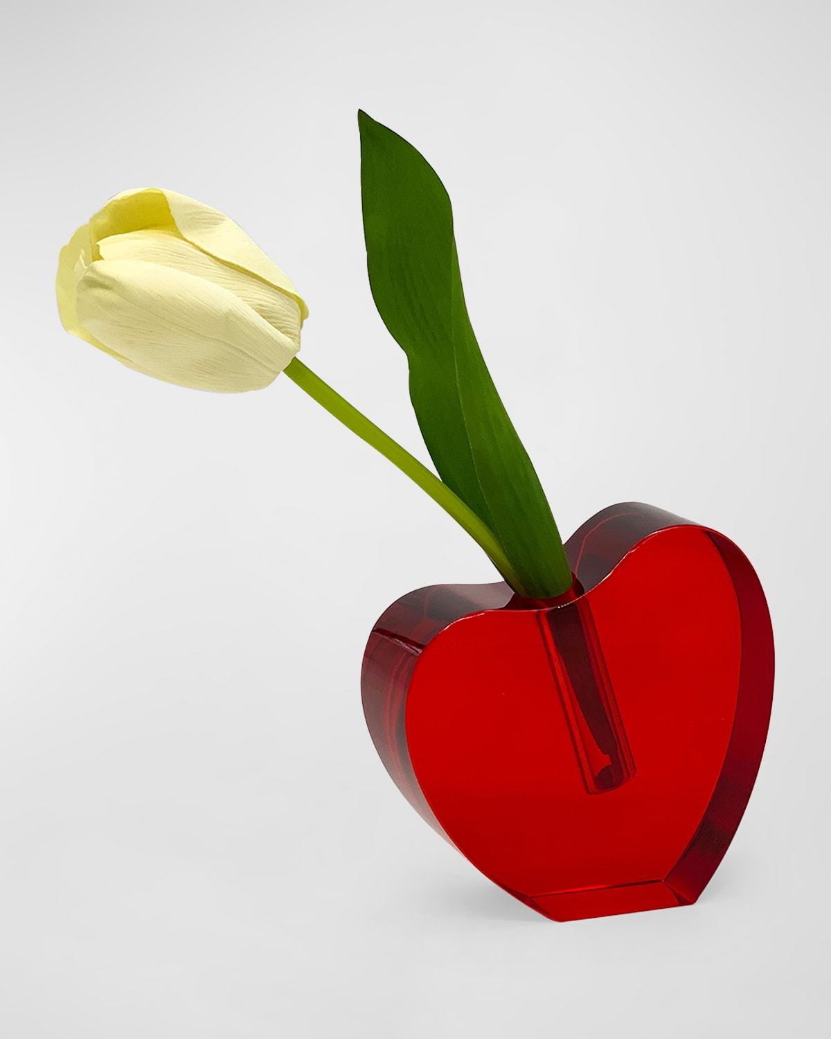 Tizo Crystal Red Heart Shape Vase, Large