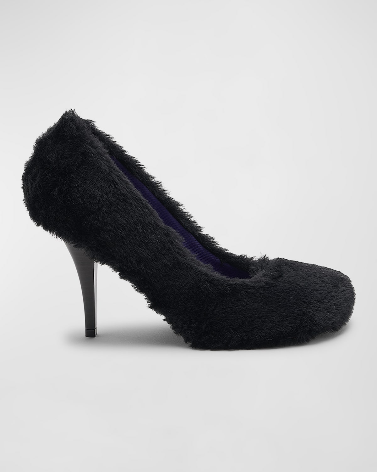Stella Mccartney Black Ryder Shaggy Stiletto Pumps In 1000 Black