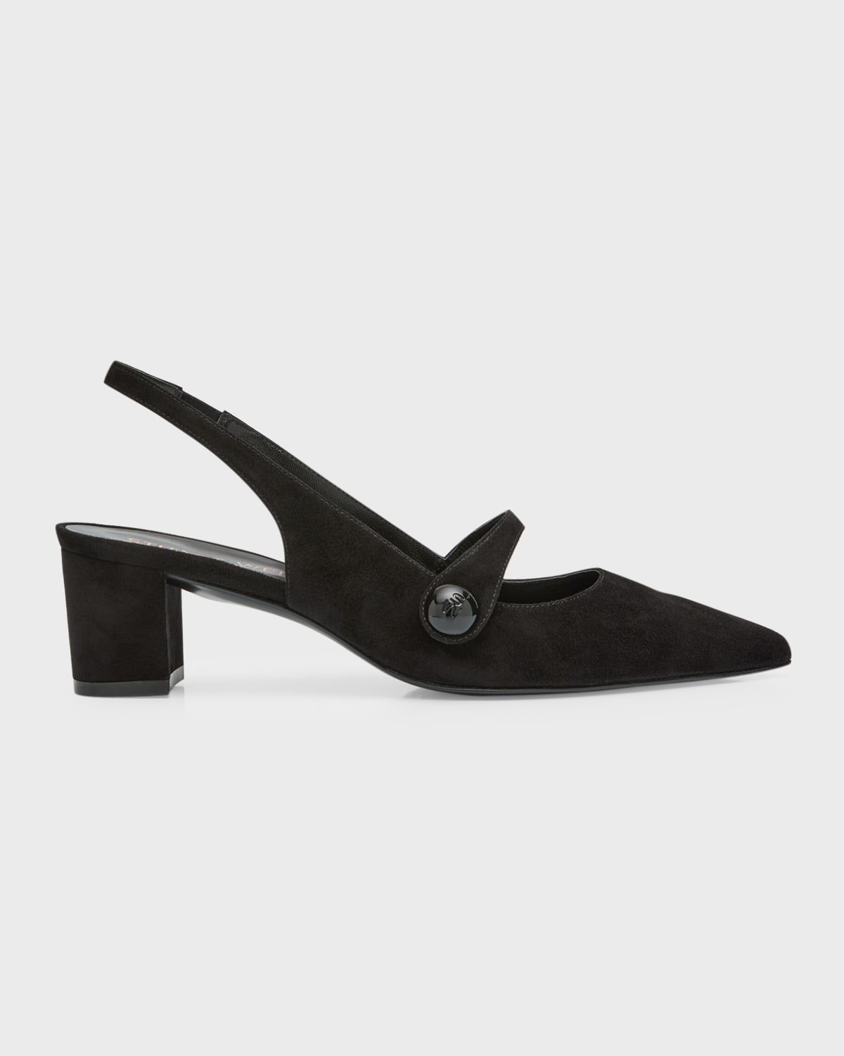 Stuart Weitzman Suede Mary Jane Slingback Pumps In Black