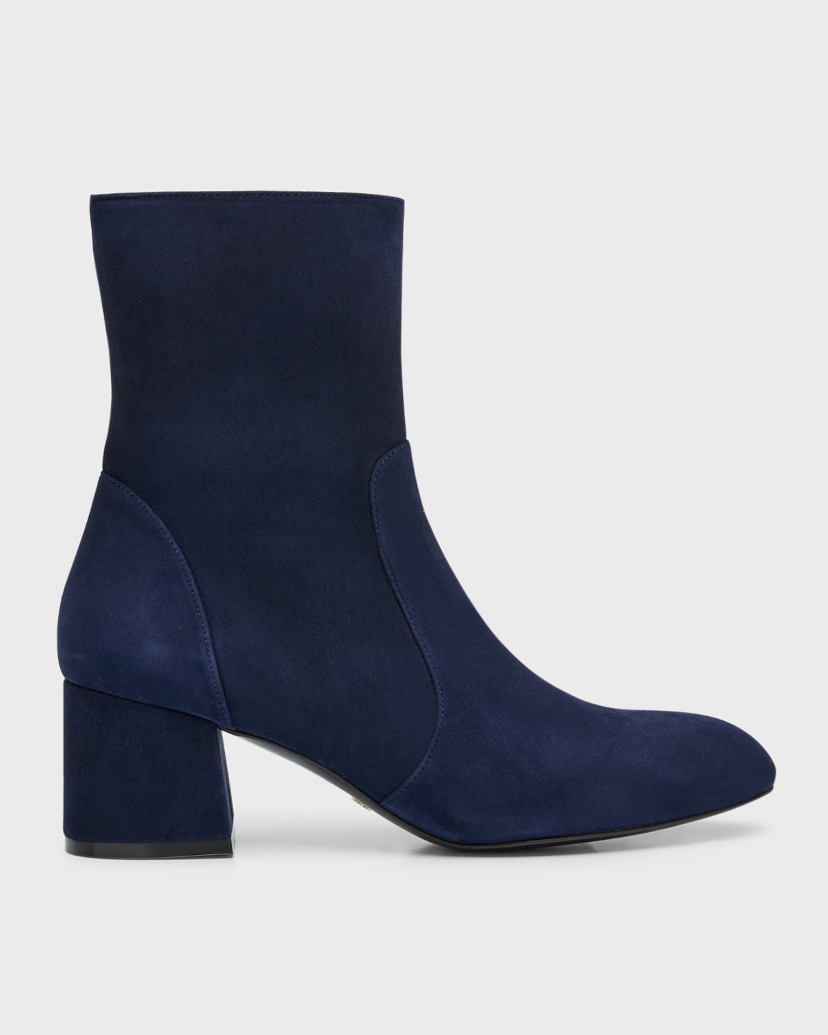 Stuart Weitzman Flareblock Zip Booties In Nice Blue