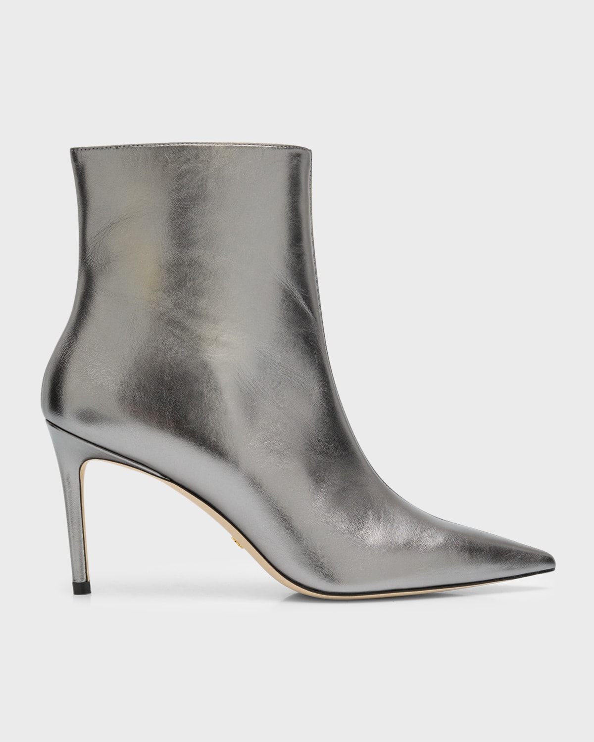 Stuart Metallic Stiletto Ankle Booties