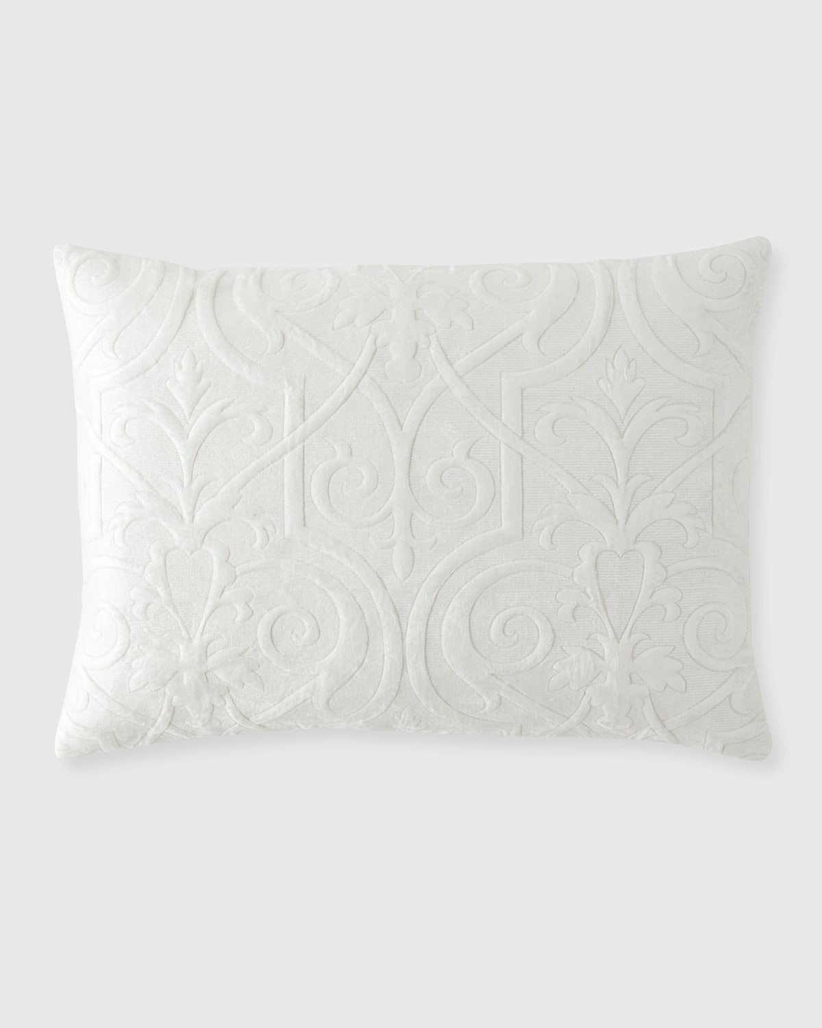 Callisto Home Troyes Renaissance Velvet King Sham In White