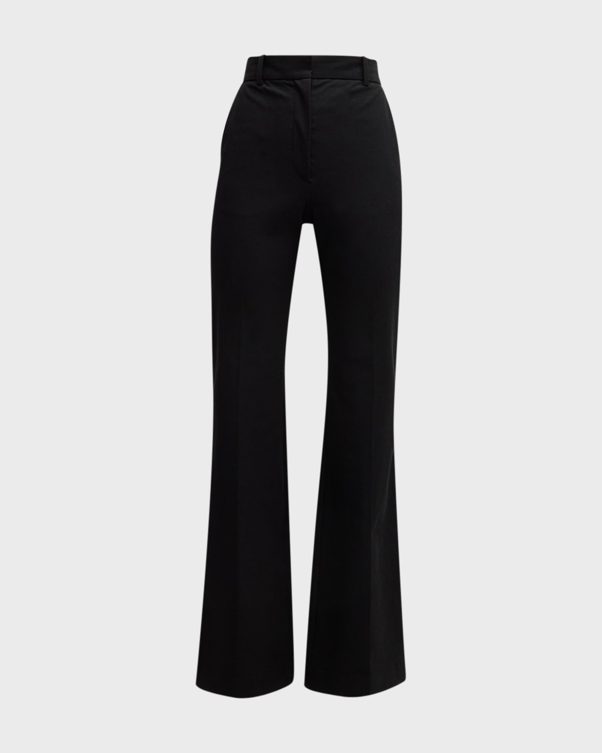 Joseph Tafira Flared Mid-rise Stretch-woven Trousers In Black