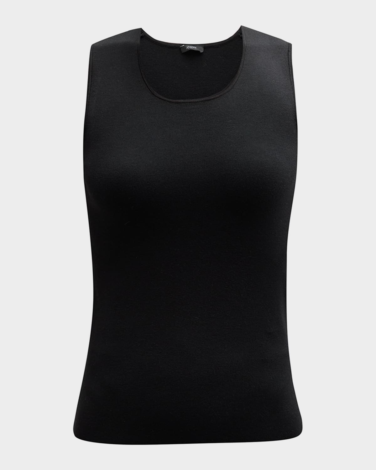 Shop Joseph Scoop-neck Stretch Silk Tank In Black