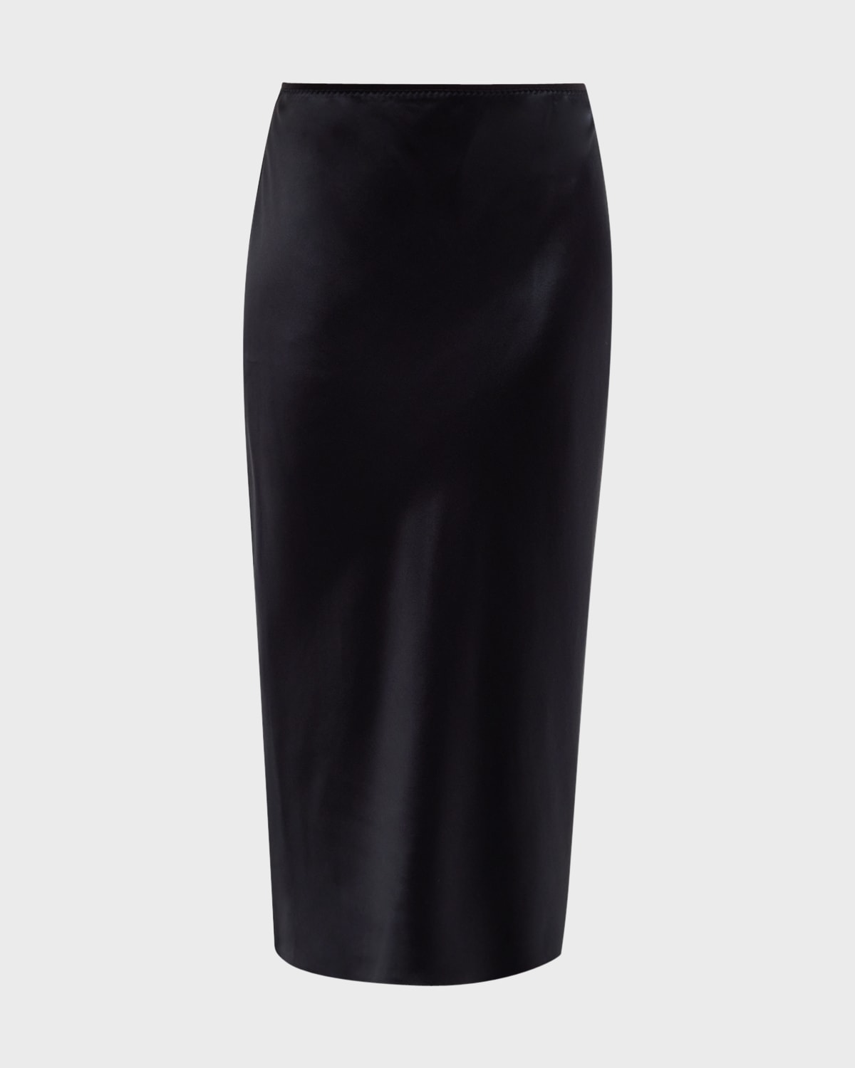 Isaak Straight Silk Satin Midi Skirt