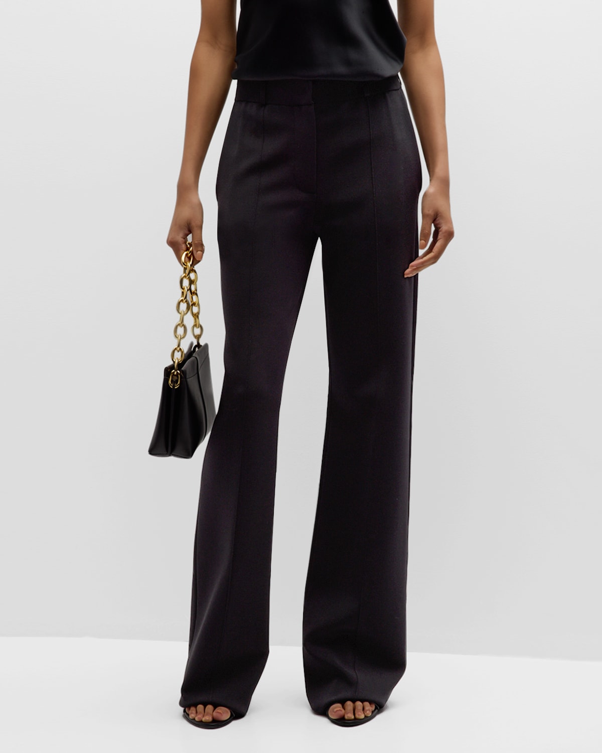 Shop Joseph High-rise Flare Milano Pants In Black