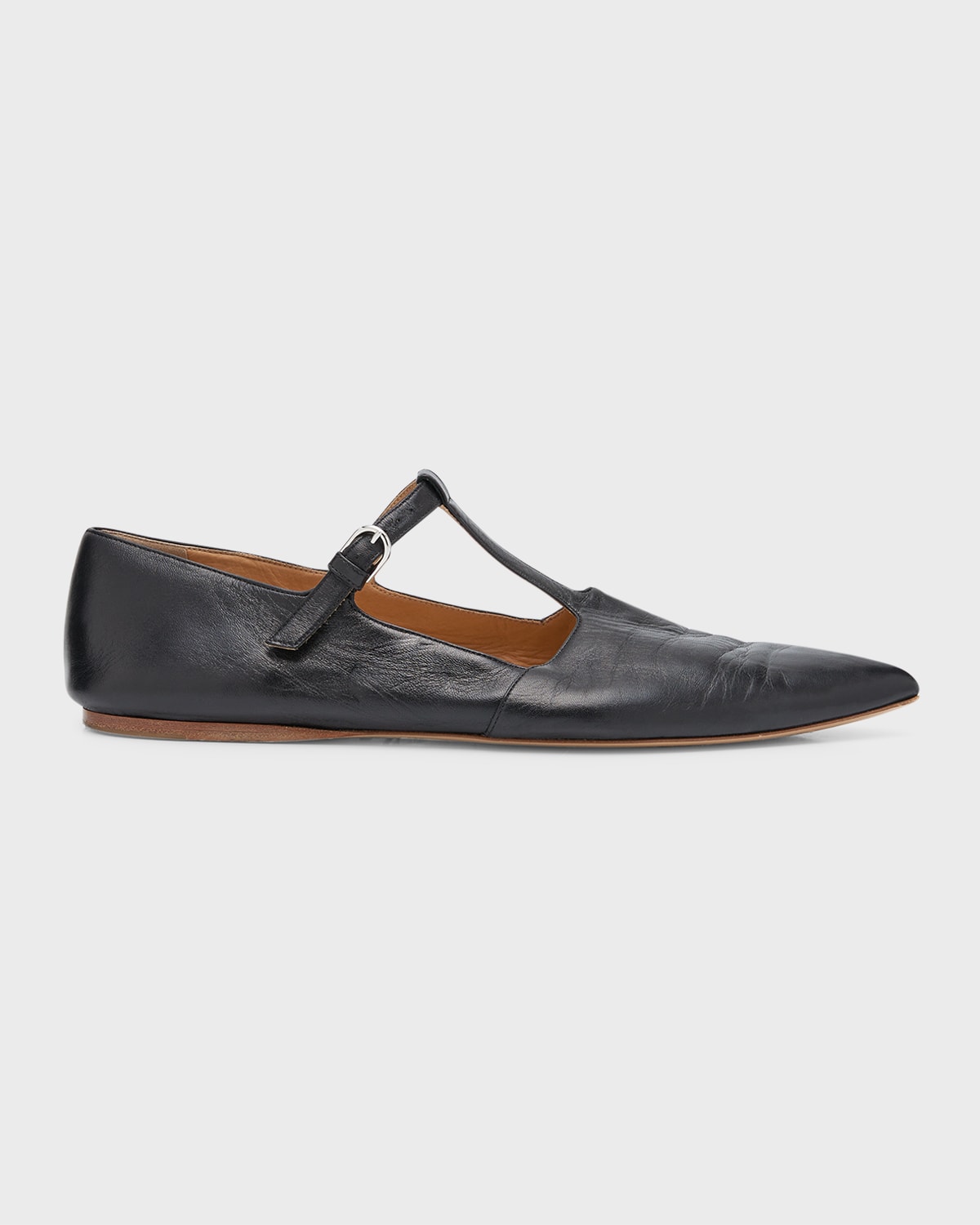 GABRIELA HEARST LOLA LEATHER MARY JANE BALLERINA FLATS