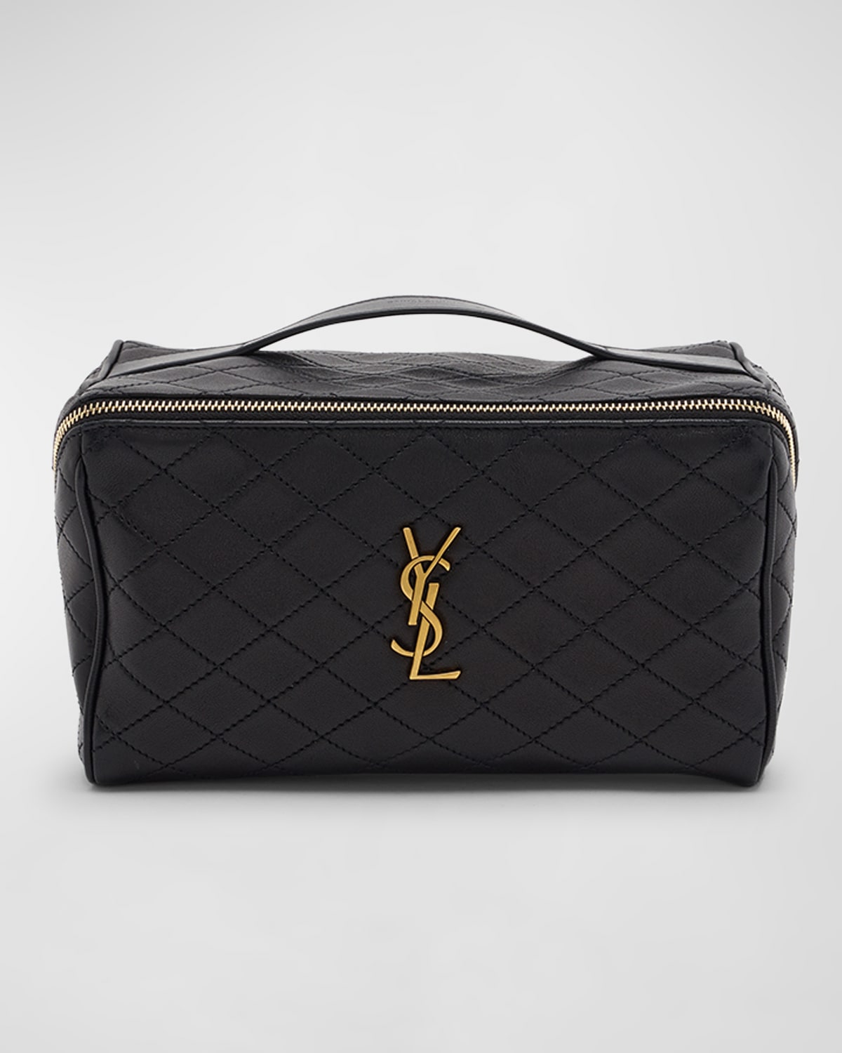 Vanity Case YSL Top-Handle Bag in Quilted Smooth Leather