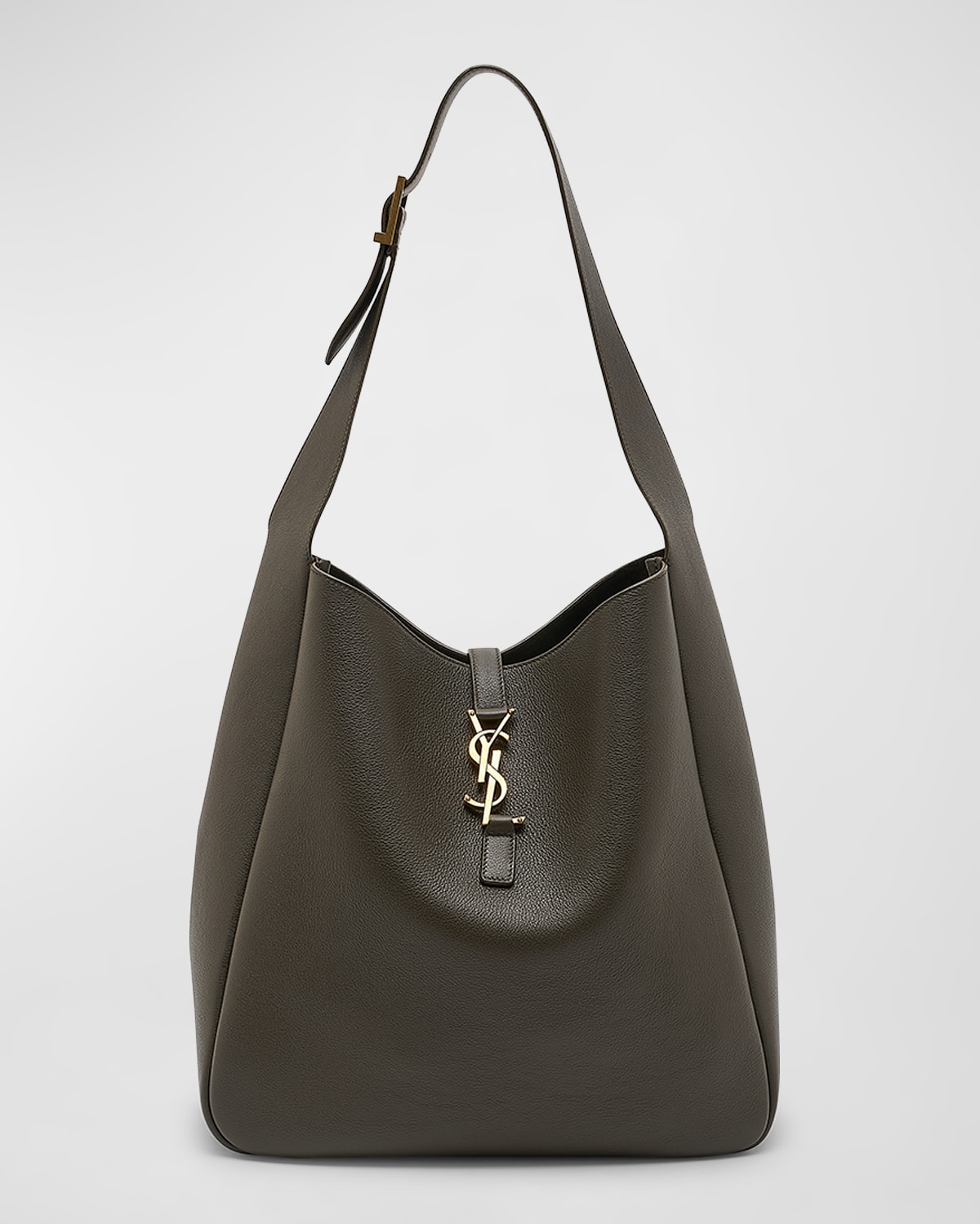 Saint Laurent Le 5 A 7 Large Ysl Leather Shoulder Bag In Light Musk