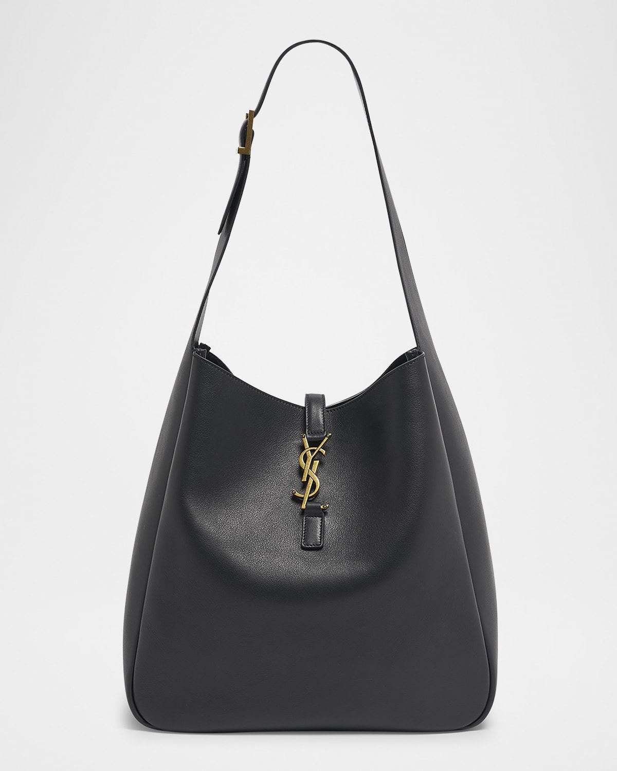 Le 5A7 Large YSL Shoulder Hobo Bag in Smooth Leather