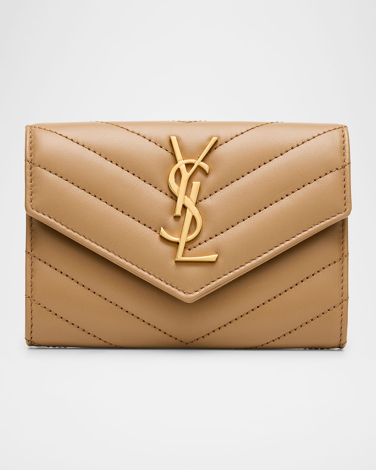 Saint Laurent Ysl Monogram Small Flap Wallet In Smooth Leather In Multi