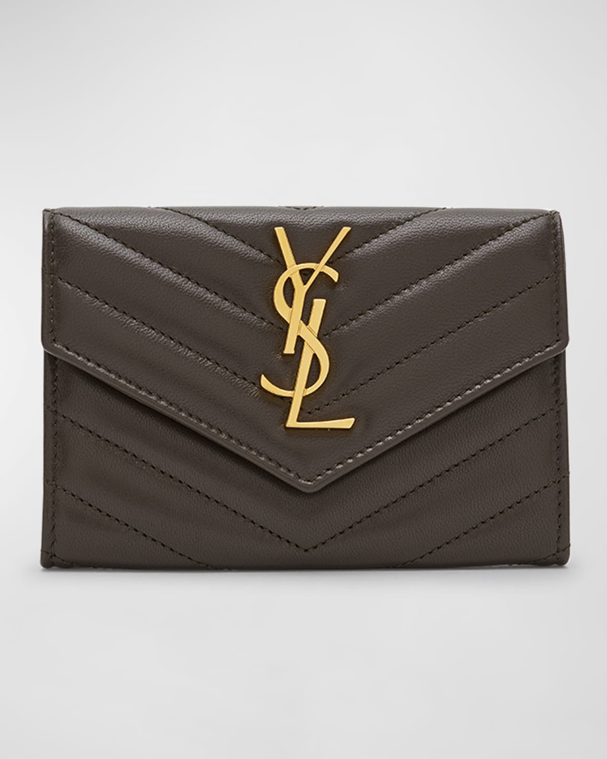 SAINT LAURENT SMALL YSL ENVELOPE QUILTED WALLET