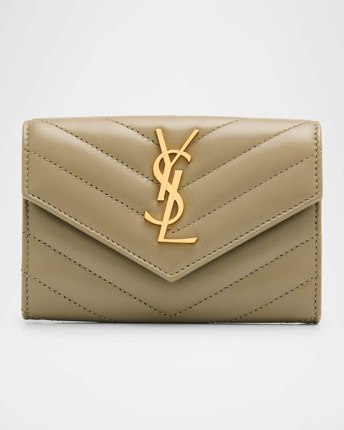 SAINT LAURENT YSL MONOGRAM SMALL FLAP WALLET IN SMOOTH LEATHER 
