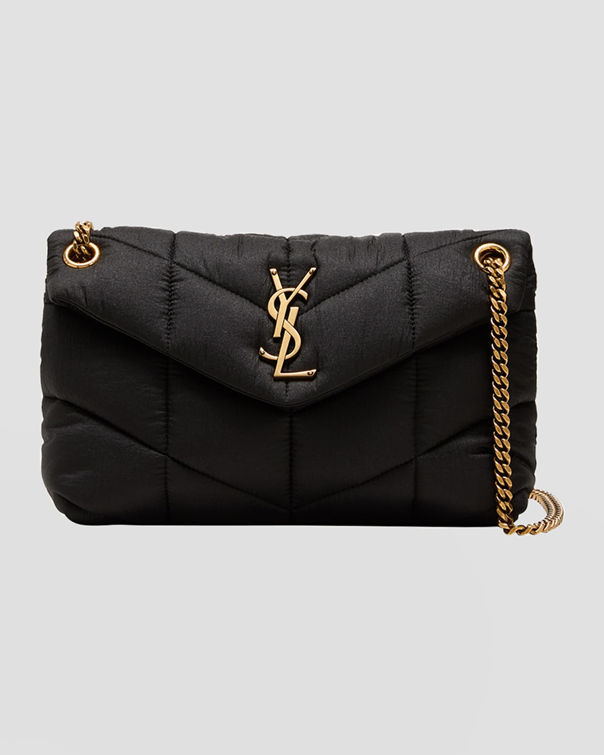 Saint Laurent Small Loulou Puffer Shoulder Bag In 1000 Nero
