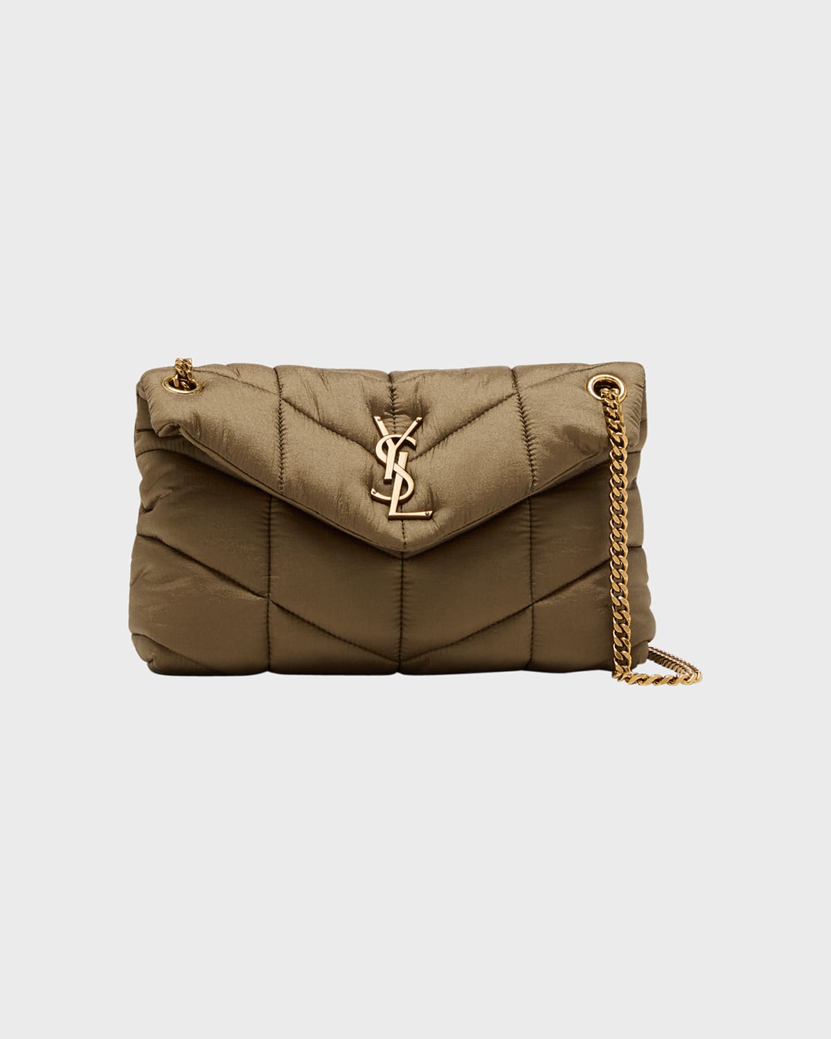 Saint Laurent Small Ysl Quilted Nylon Shoulder Bag