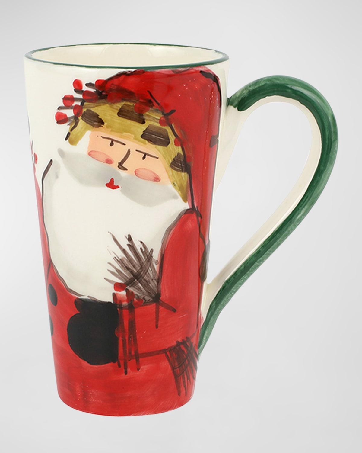 Vietri Old St. Nick Latte Mug With Bird Nest In White