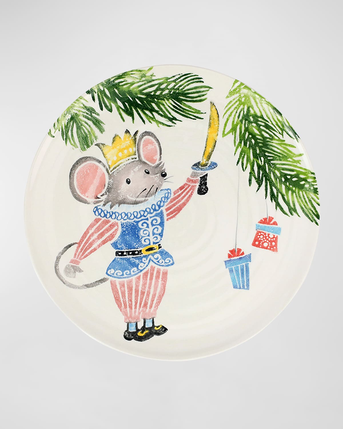 Vietri Nutcrackers Mouse King Round Platter
