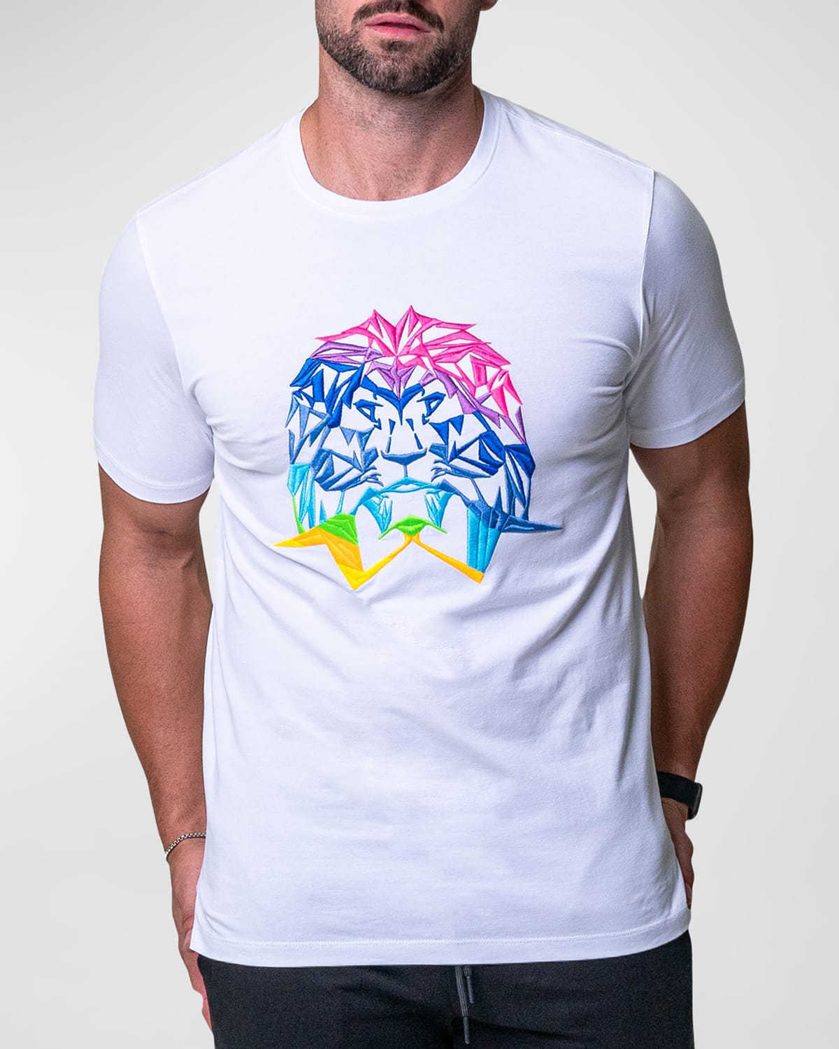 Men's Neon Embroidered T-Shirt
