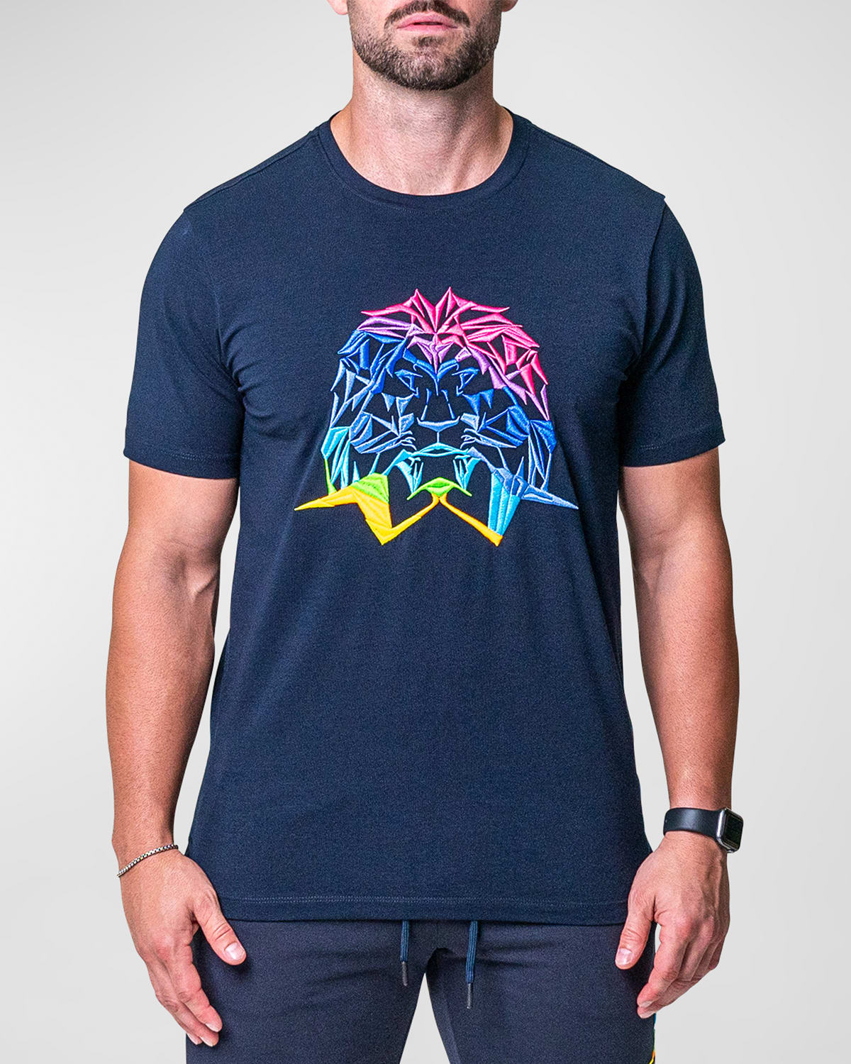 Men's Neon Embroidered T-Shirt