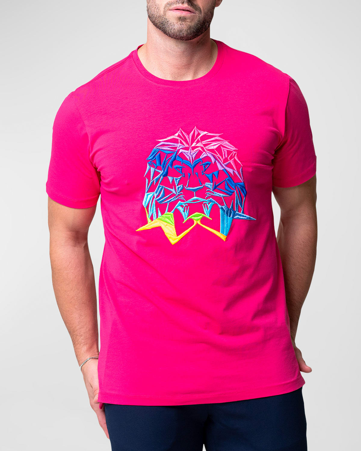 Men's Neon Embroidered T-Shirt