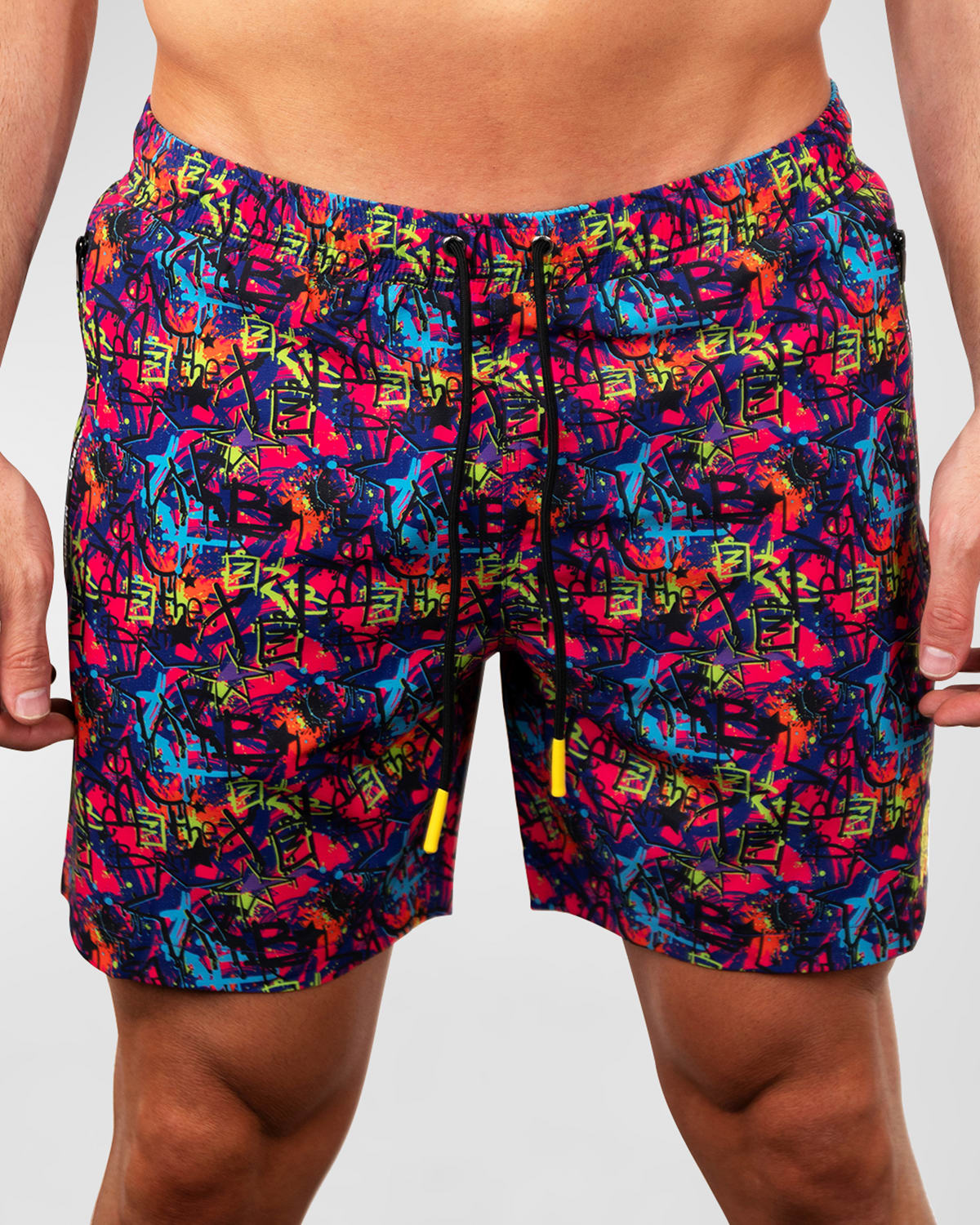 Maceoo Men's Lion Swim Shorts In Grafitti Pink