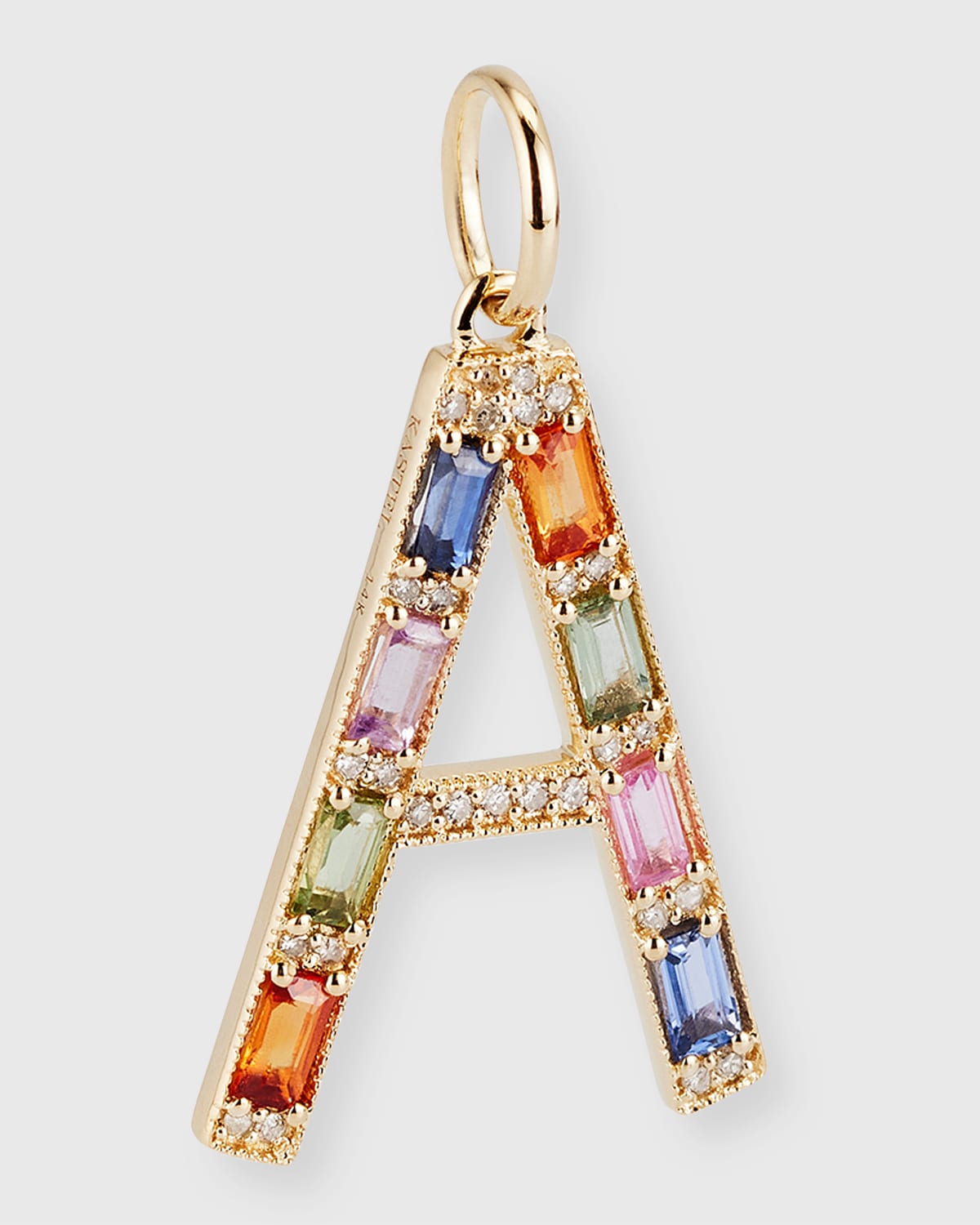 Multi-Sapphire and Diamond Initial Pendant, N