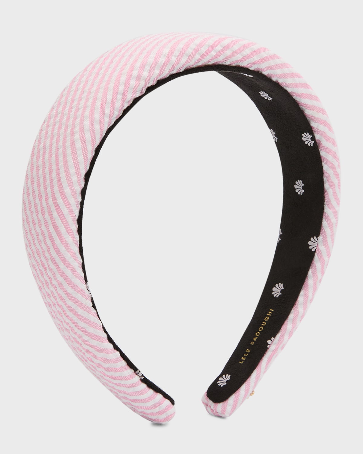 Lele Sadoughi Seersucker Alice Headband In Shell Pink