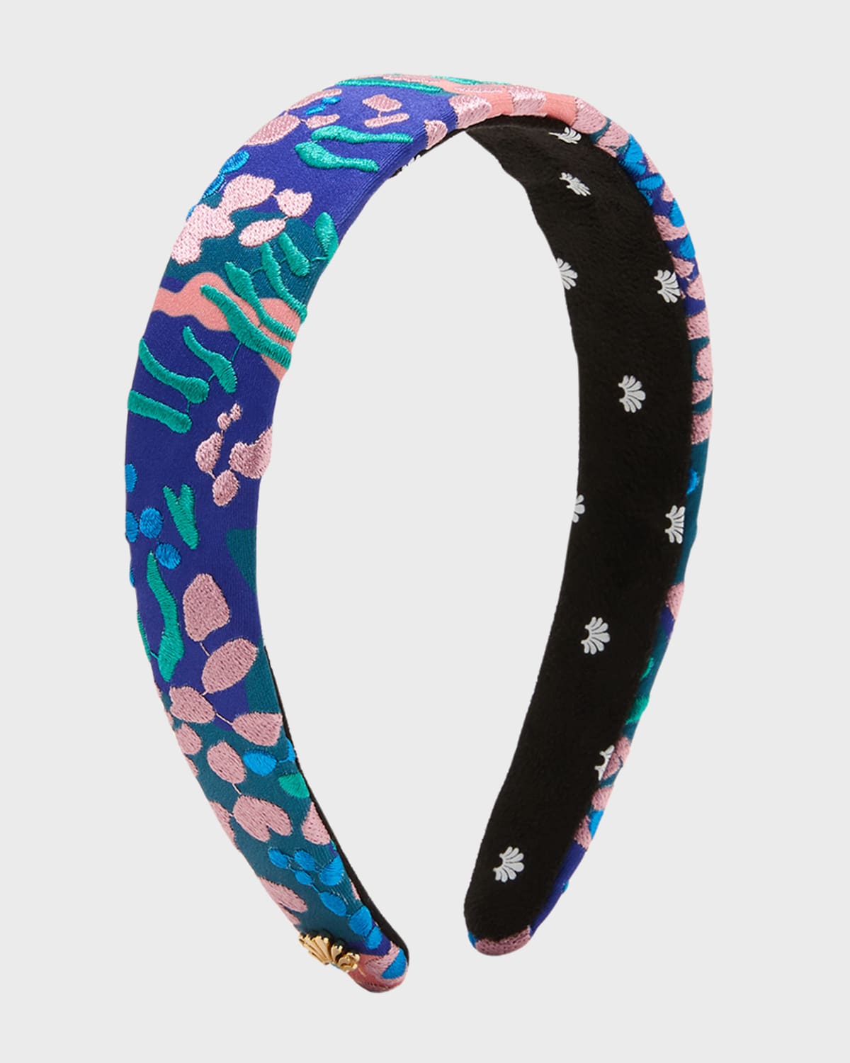 Lele Sadoughi Bessette Embroidered Headband In Sea Reef