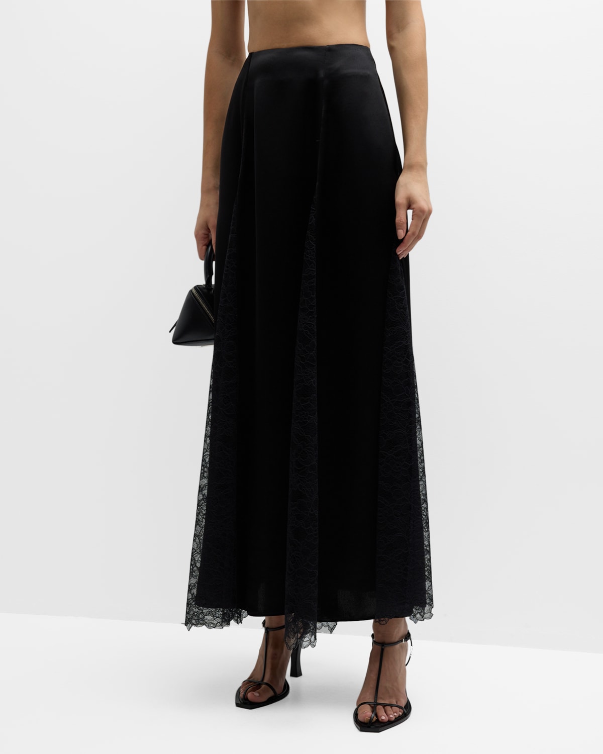 Anna Quan Nyla Lace Maxi Skirt In Ink W Black Lace