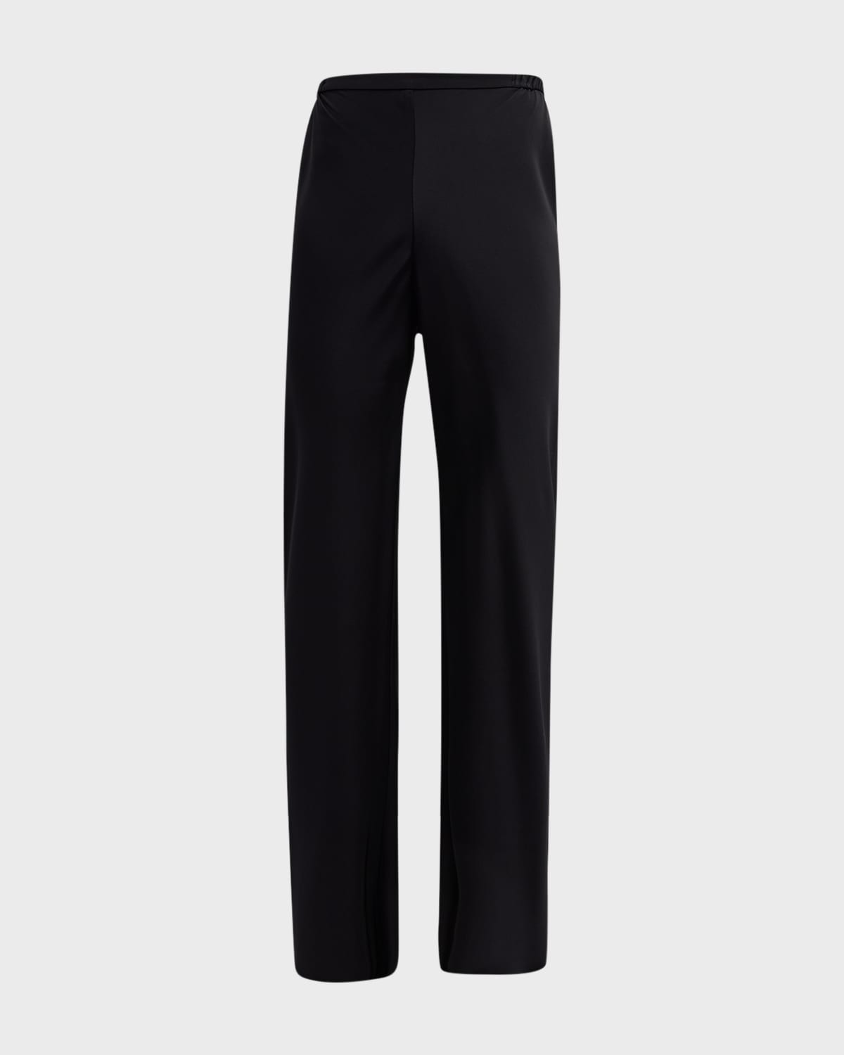 High-Rise Straight-Leg Silk Pants