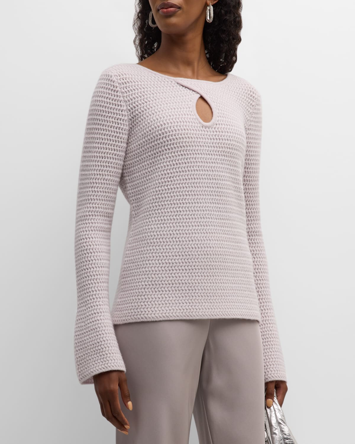 Tse Cashmere Recycled Cashmere Cutout Knit Jumper In Hazel