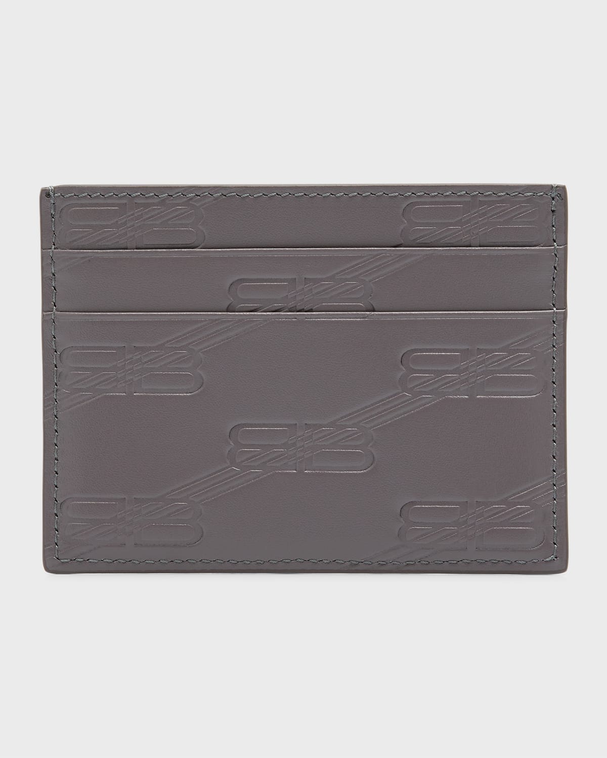 Men's Monogram Embossed Leather Card Case