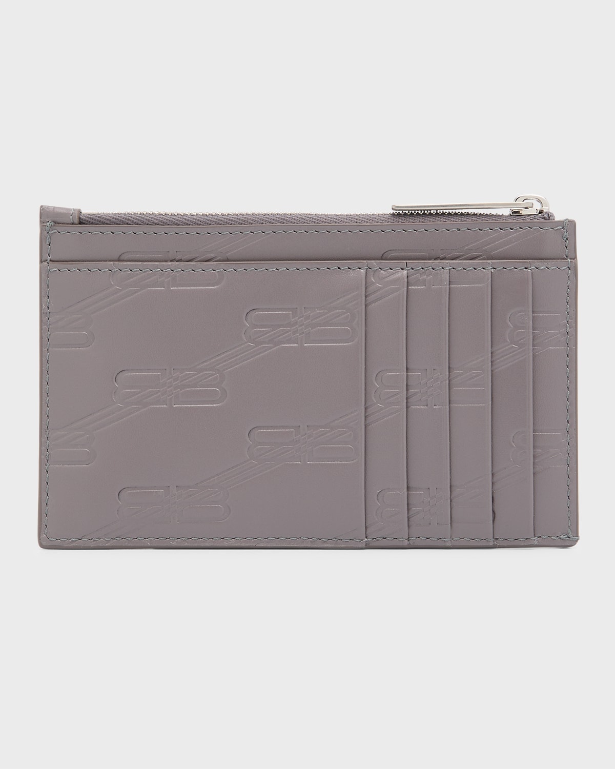 Men's BB Monogram Embossed Zip Card Holder