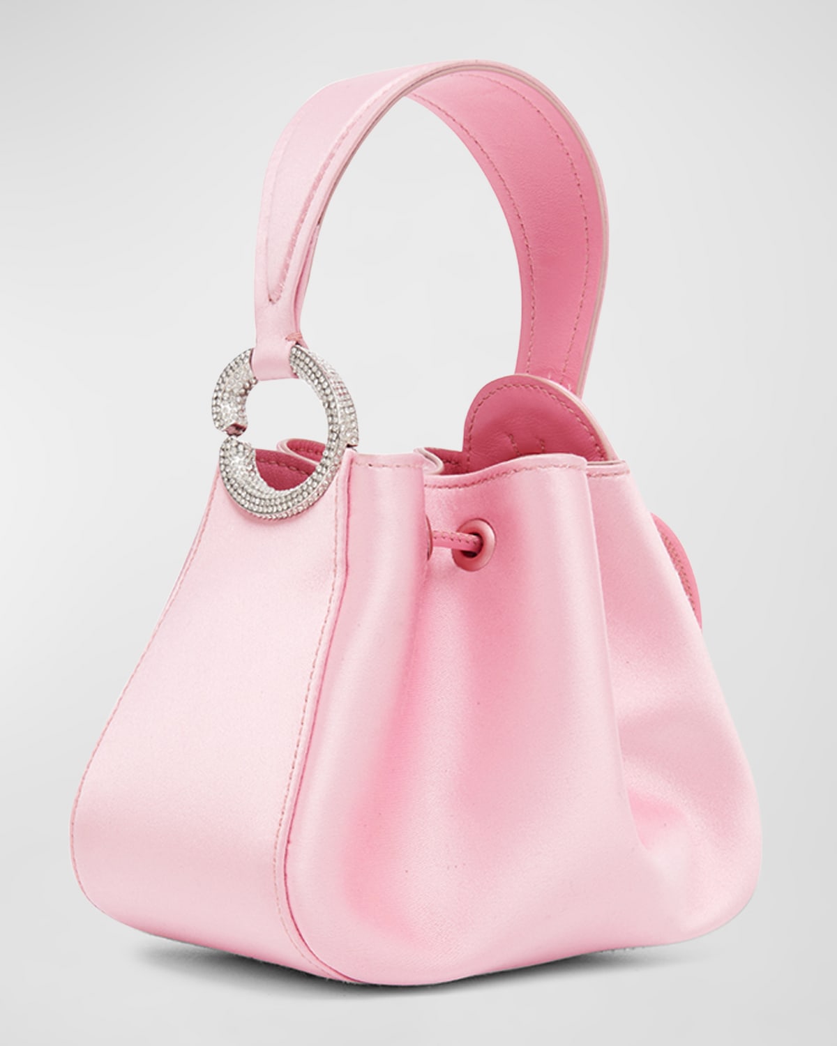 Oscar De La Renta Nano O Embellished Satin Top-handle Bag In Light Pink