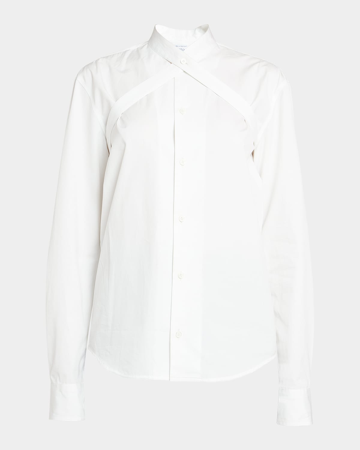 Shop Off-white Poplin Cross-belt Button-front Shirt In White No C