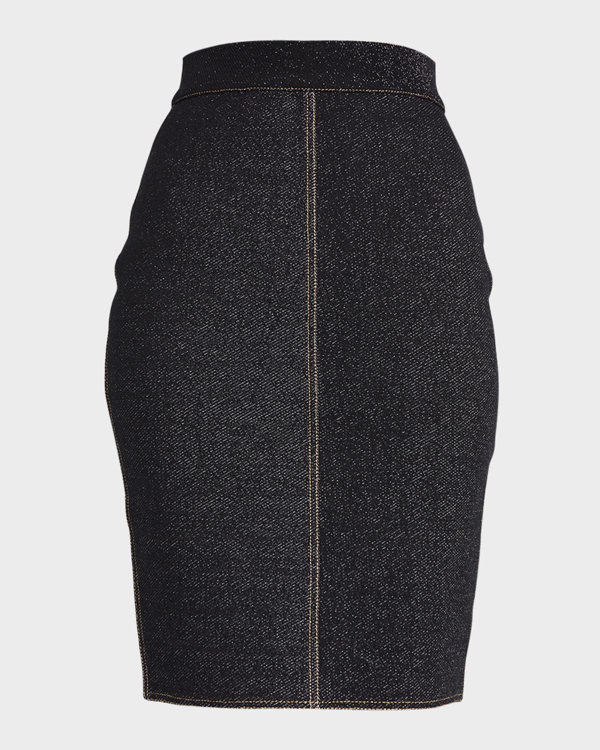 Paneled Denim Tube Skirt