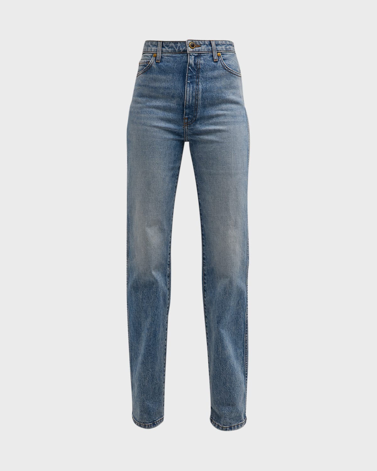 Shop Khaite Danielle High-rise Straight-leg Jeans In Bryce Stretch